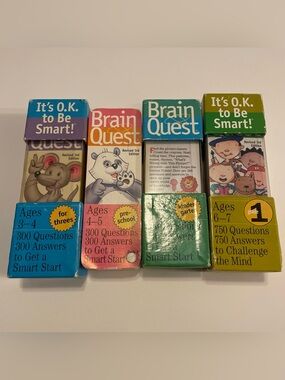 Brain Quest Lot Kids Learning Cards Ages 3–7 Threes Preschool Kindergarten 1st